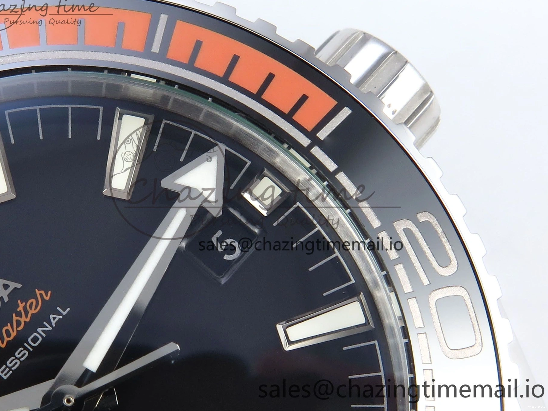 0223 WrinkleFree Seamaster Planet Ocean 600M 43.5mm SS SCF 1:1 Best Edition Black Orange Bezel Black Dial on SS Bracelet A8900 Super Clone 7682